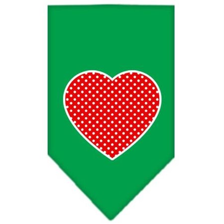 UNCONDITIONAL LOVE Red Swiss Dot Heart Screen Print Bandana Emerald Green Small UN906185